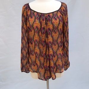 Blu Pepper Printed Blouse Size L